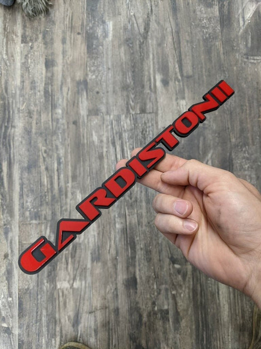 Gardistonii Car Badge - Red On Matte Black - OEM Font