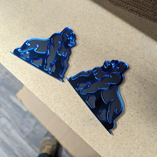 Gorilla Icon Badge Pair - Tape Mount - Choose your Own Colors