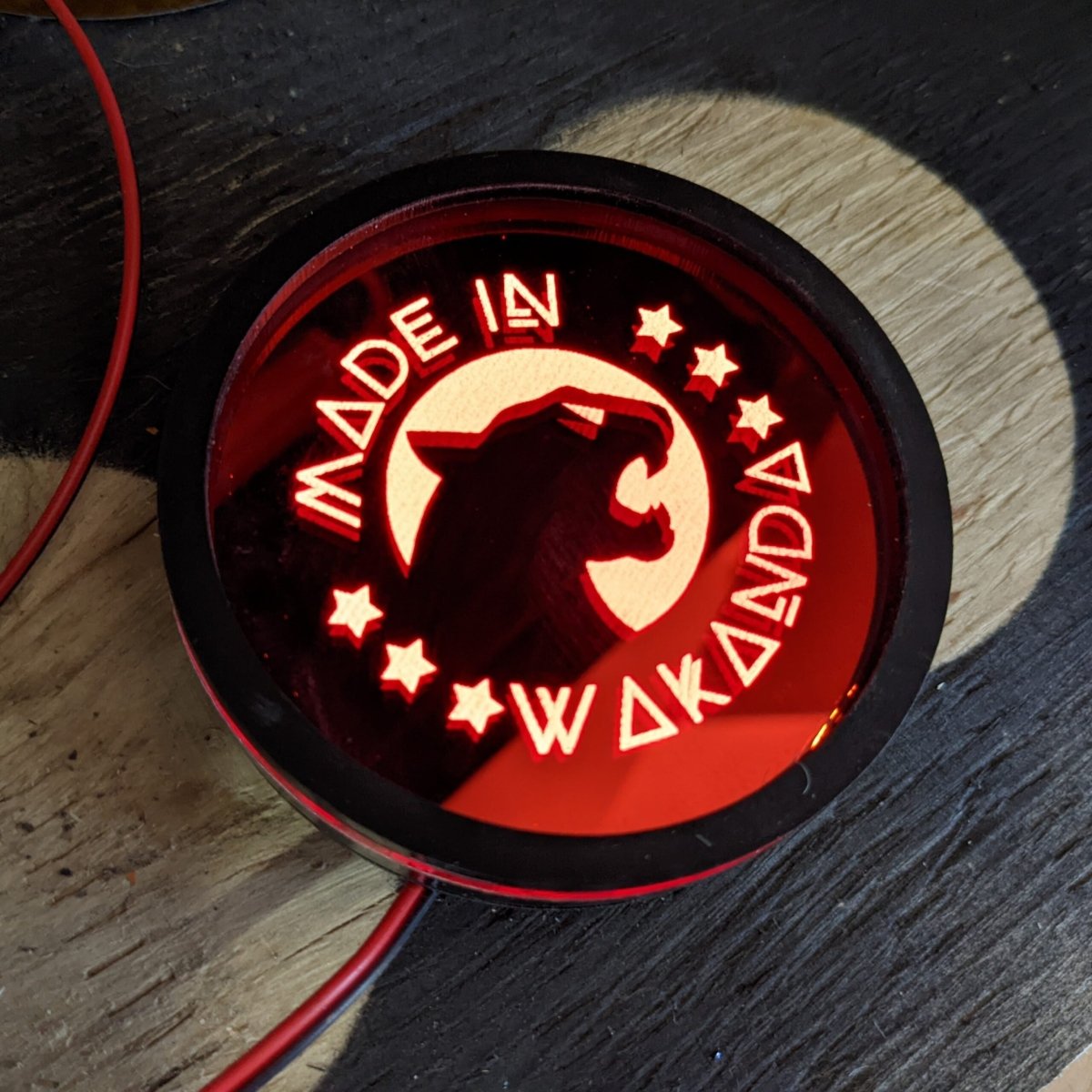 LED Cupholder Bottom - Wakanda - Mirror Red - Atomic Car Concepts