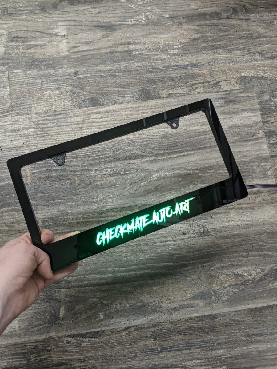 LED License Plate Border Frame - Aggressive Font - Atomic Car Concepts