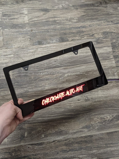 LED License Plate Border Frame - Aggressive Font - Atomic Car Concepts