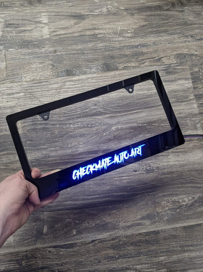 LED License Plate Border Frame - Aggressive Font - Atomic Car Concepts