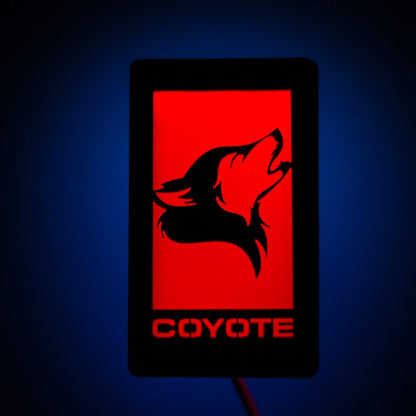 LED Light Up Coyote Custom Text Badge - Fits Mustang® Grille or Trunk - Atomic Car Concepts