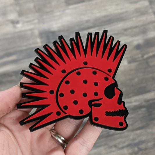 Punk Skull Badge - Tape Mount - Atomic Car Concepts