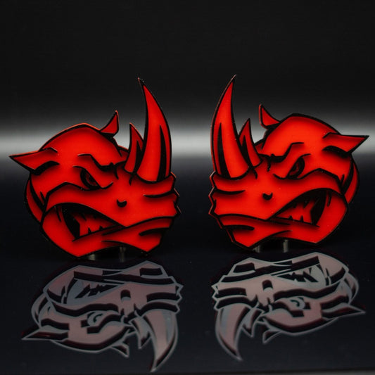 Rhino Icon Badge Pair - Tape Mount - Atomic Car Concepts