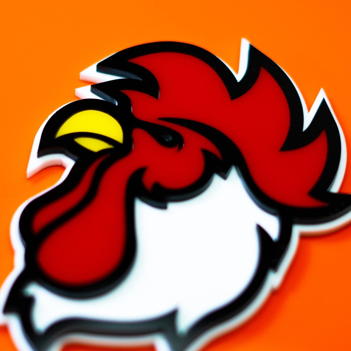 Rooster Head Icon Badge - Tape Mount - Atomic Car Concepts