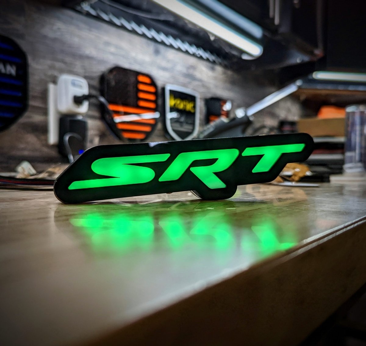 SRT LED Illuminated Badge - White or RGB - Grille or Body Mount - Atomic Car Concepts