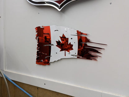 Tattered Canadian Flag - Mirror Red and White - Atomic Car Concepts