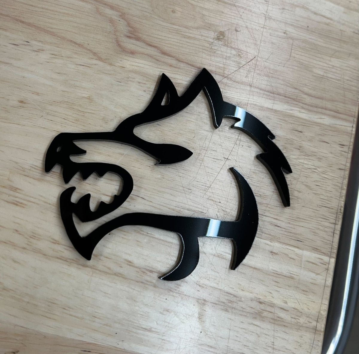 Wolf Head Icon Badge - Tape Mount - Atomic Car Concepts